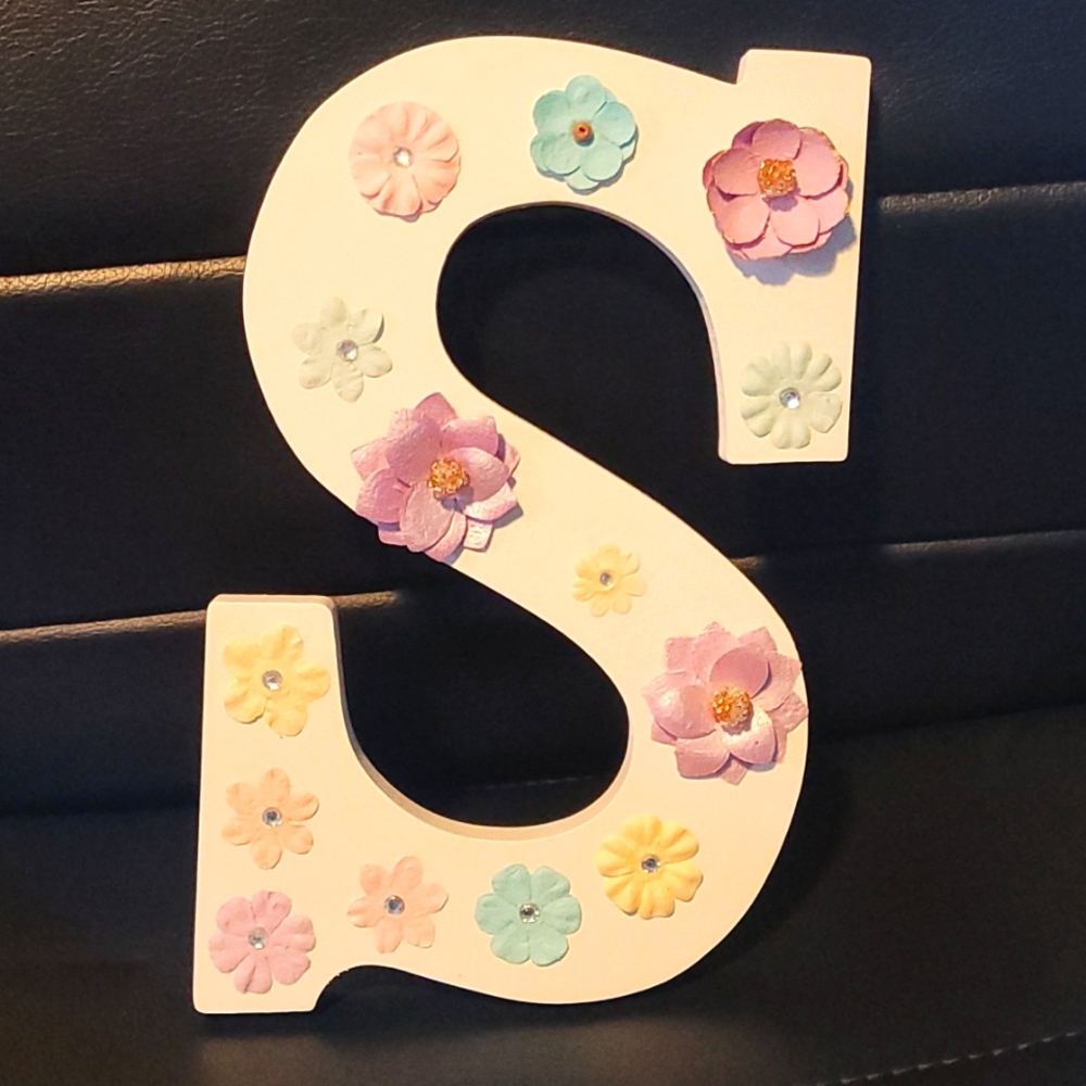 Handcrafted flowers letter